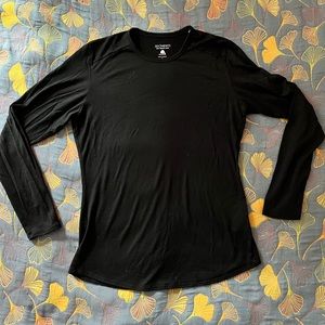 Segments black long sleeve merino tee